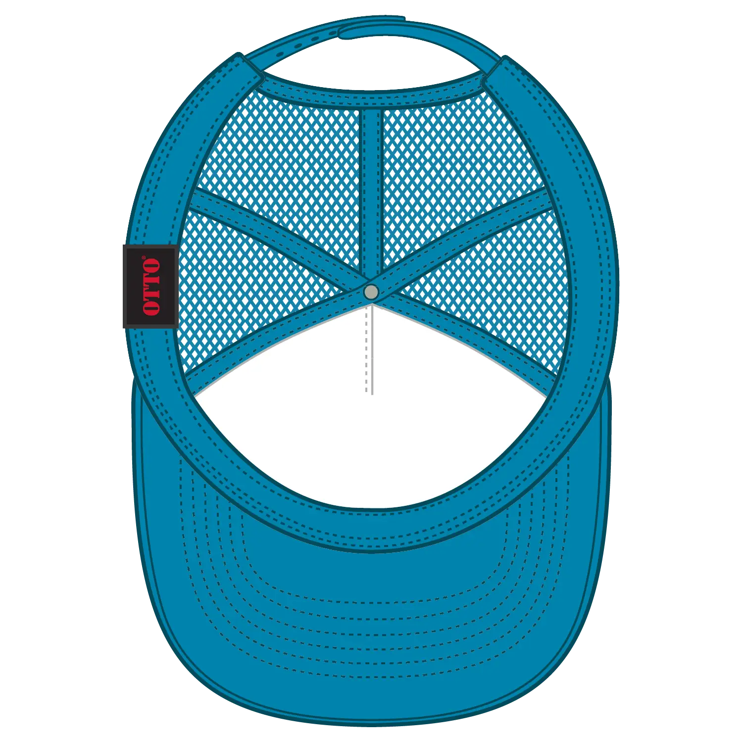 OTTO 39-165 5 Panel High Crown Mesh Back Trucker Cap - Neon Blue - Neon Blue / 6 1/2’’ - 7 5/8’’