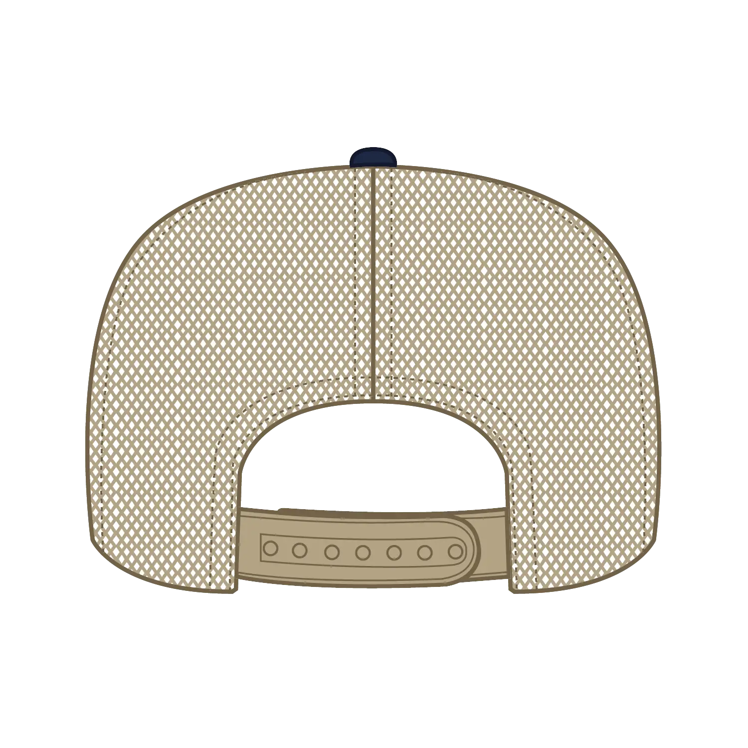 OTTO 39-165 5 Panel High Crown Mesh Back Trucker Cap - Nvy/Nvy/Kha - Nvy/Nvy/Kha / 6 1/2’’ - 7 5/8’’