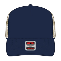 OTTO 39-165 5 Panel High Crown Mesh Back Trucker Cap - Nvy/Nvy/Kha - Nvy/Nvy/Kha / 6 1/2’’ - 7 5/8’’