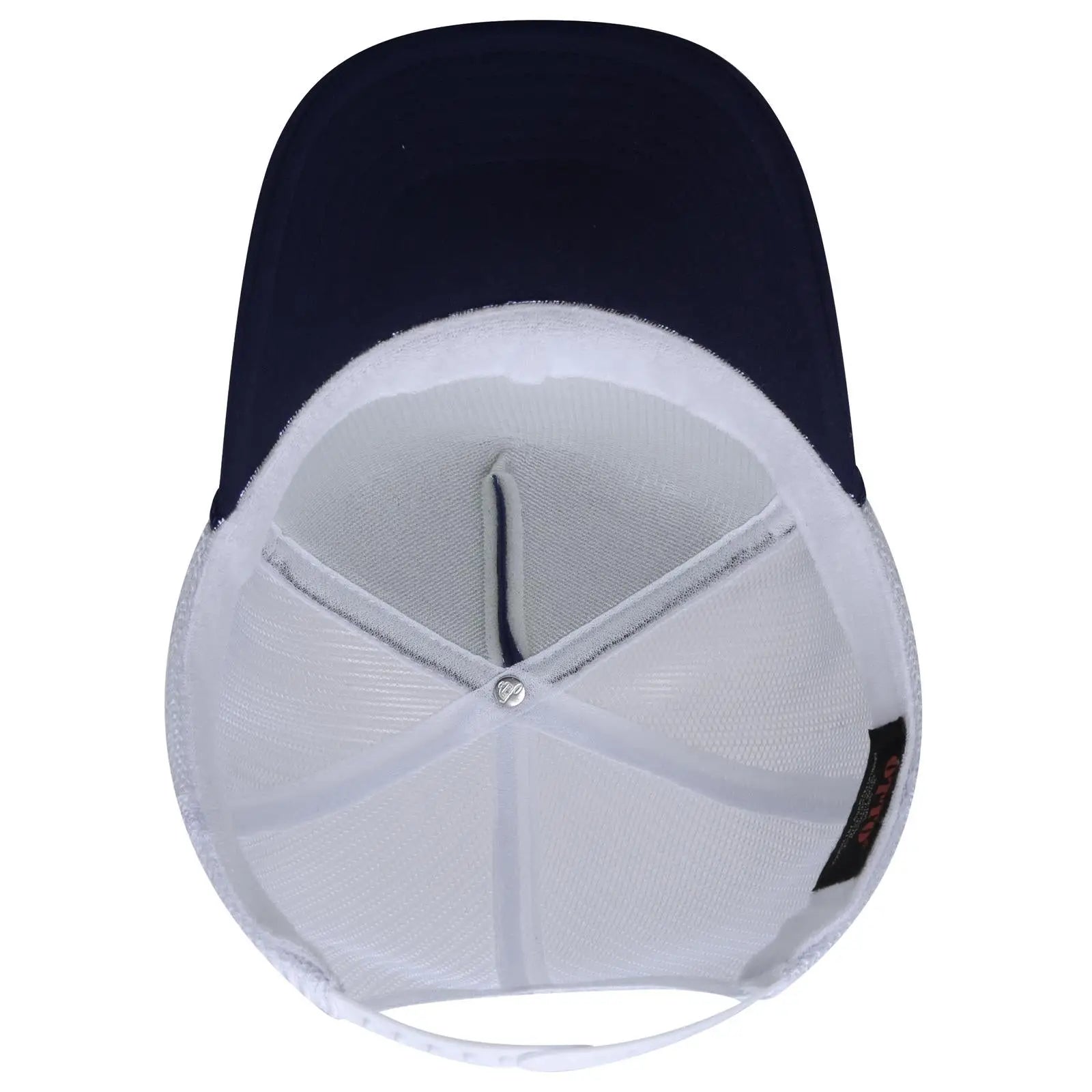 OTTO 39-165 5 Panel High Crown Mesh Back Trucker Cap - Nvy/Nvy/Wht - Nvy/Nvy/Wht / 6 1/2’’ - 7 5/8’’