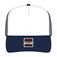 OTTO 39-165 5 Panel High Crown Mesh Back Trucker Cap - Nvy/Wht/Nvy - Nvy/Wht/Nvy / 6 1/2’’ - 7 5/8’’