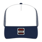 OTTO 39-165 5 Panel High Crown Mesh Back Trucker Cap - Nvy/Wht/Nvy - Nvy/Wht/Nvy / 6’’ - 7 1/8’’