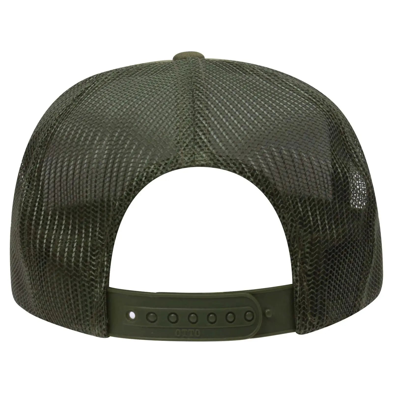 OTTO 39-165 5 Panel High Crown Mesh Back Trucker Cap - Ol. Green