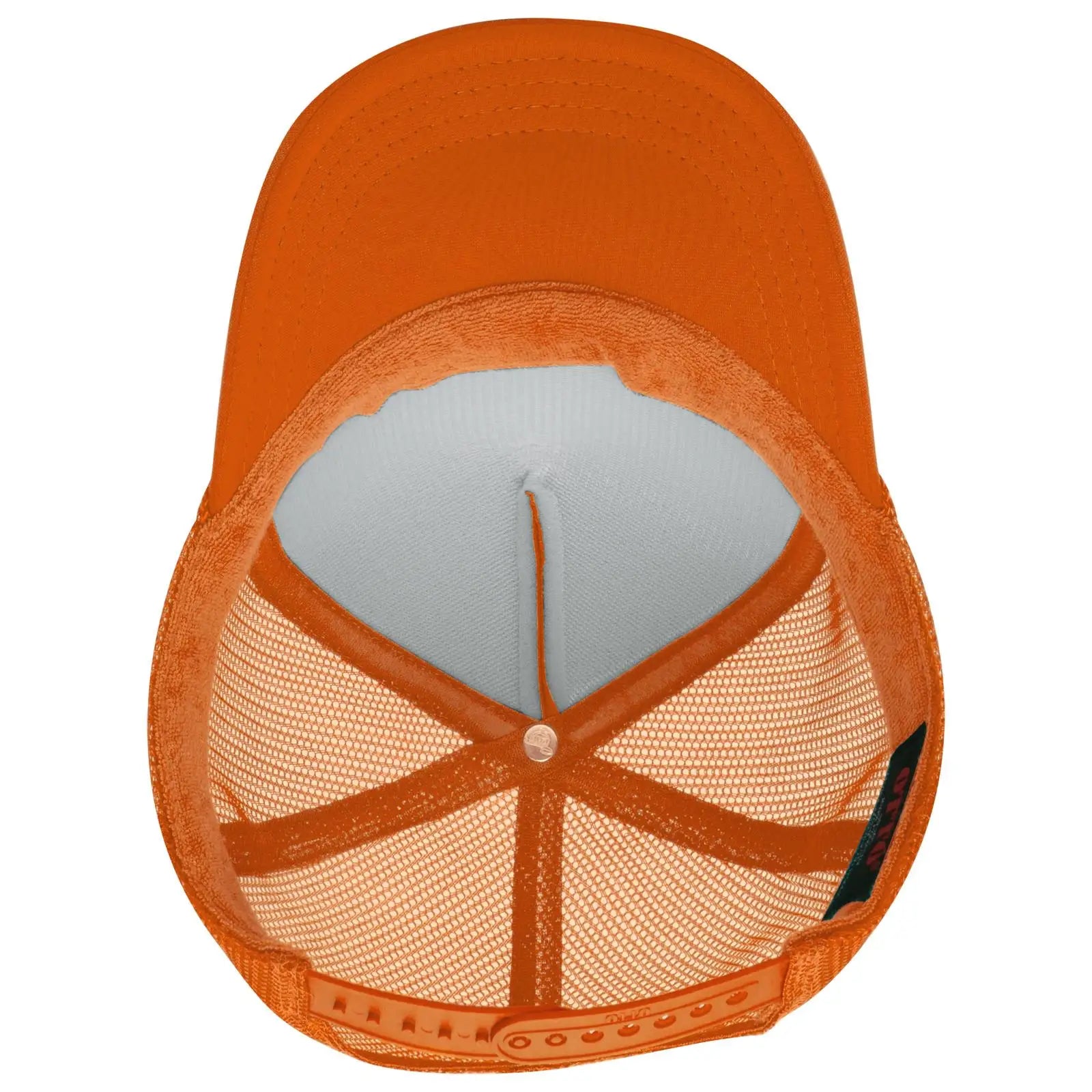 OTTO 39-165 5 Panel High Crown Mesh Back Trucker Cap - Orange