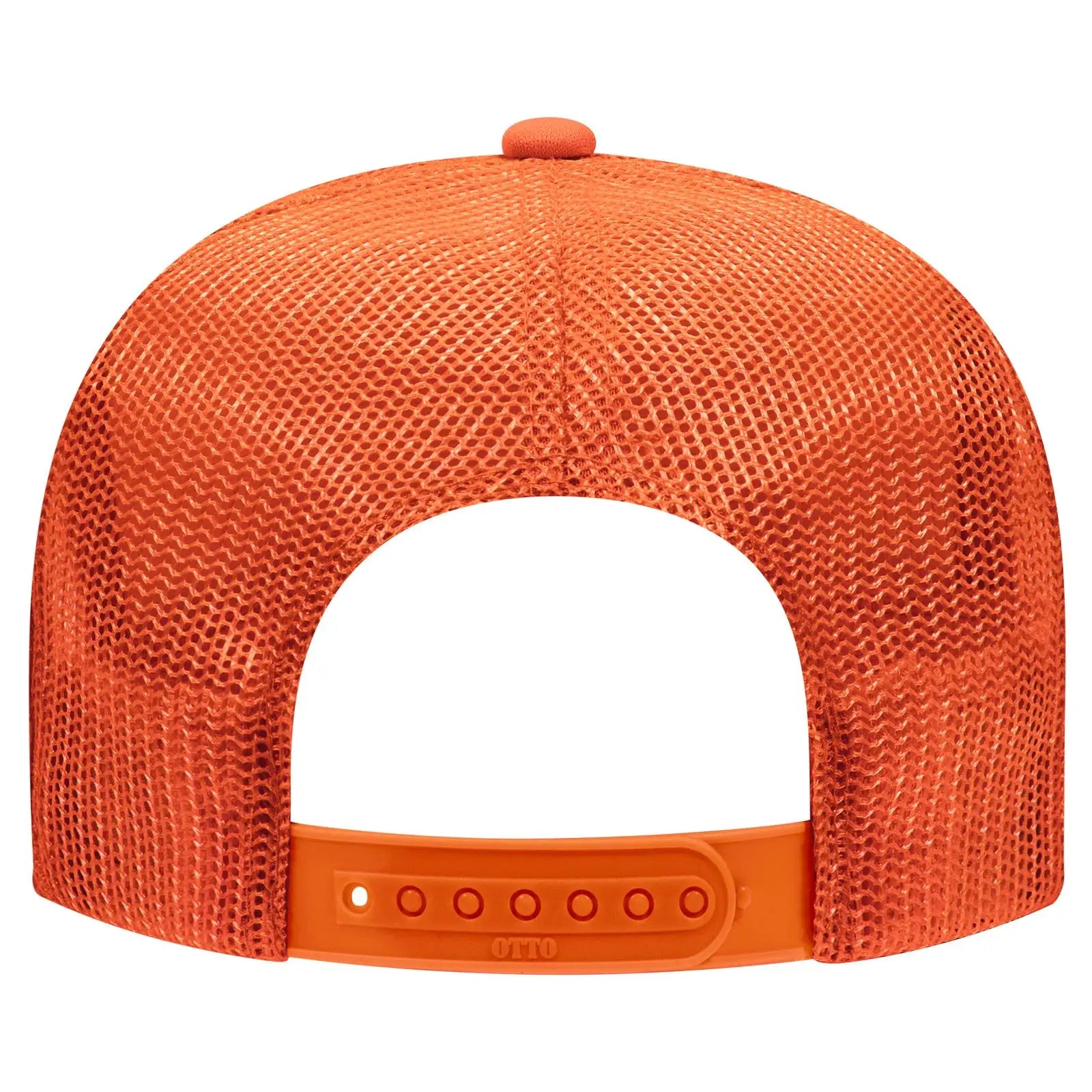OTTO 39-165 5 Panel High Crown Mesh Back Trucker Cap - Orange