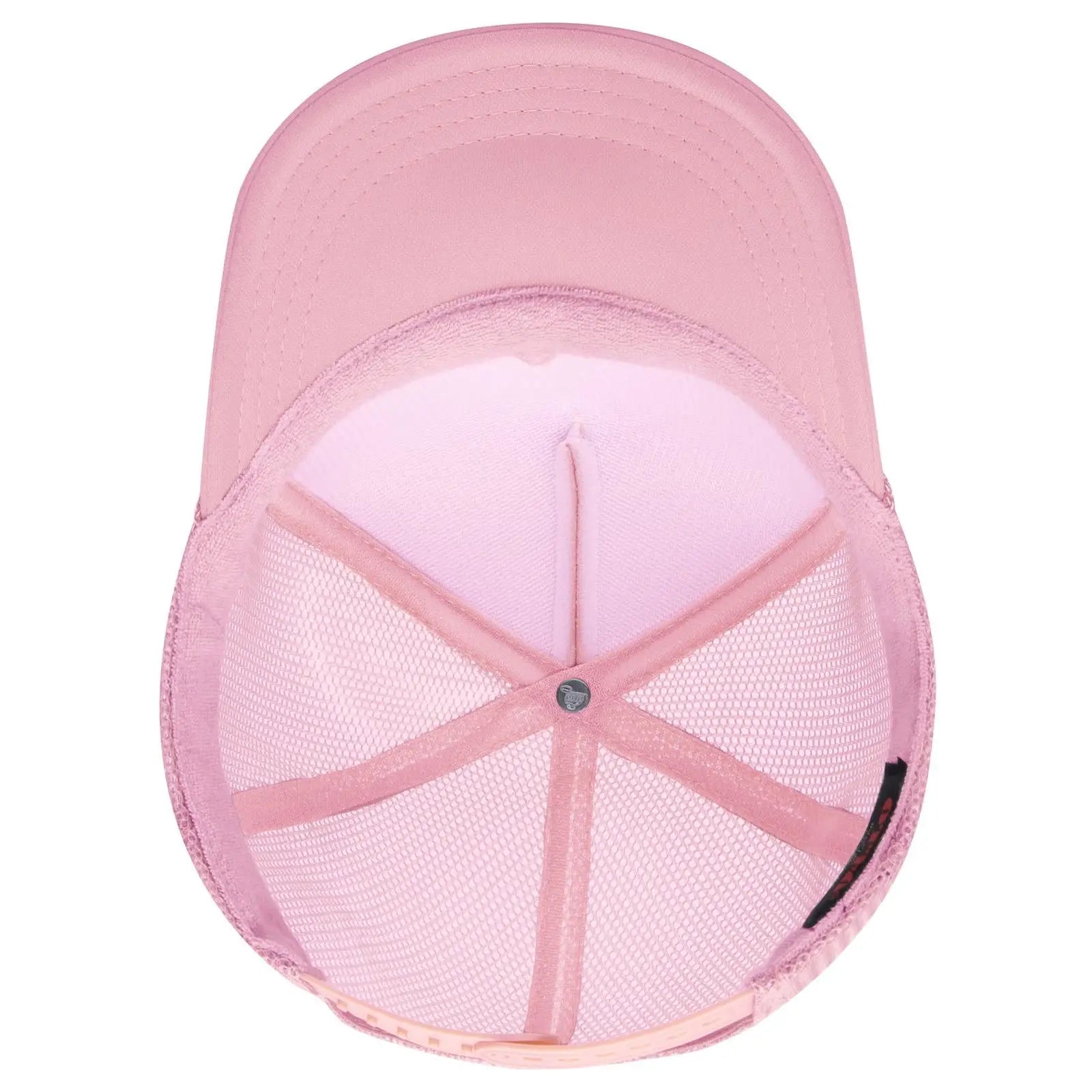OTTO 39-165 5 Panel High Crown Mesh Back Trucker Cap - Pink