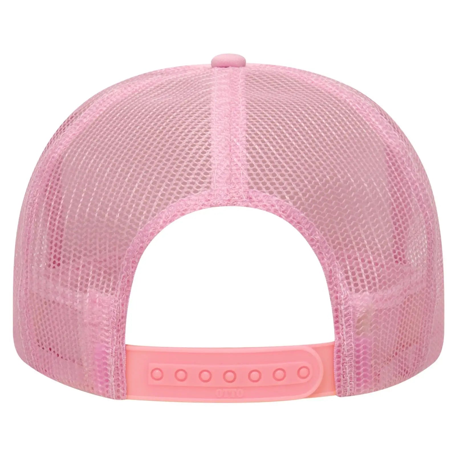 OTTO 39-165 5 Panel High Crown Mesh Back Trucker Cap - Pnk/Wht/Pnk - Pnk/Wht/Pnk / 6 1/2’’ - 7 5/8’’