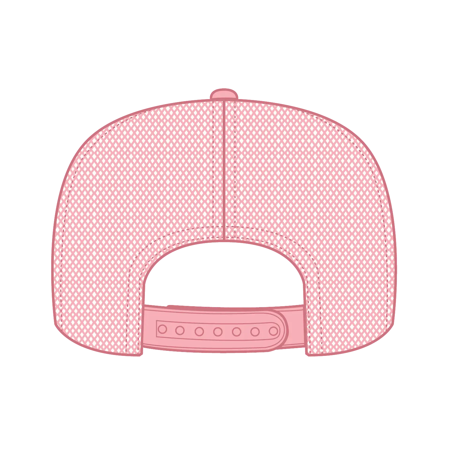 OTTO 39-165 5 Panel High Crown Mesh Back Trucker Cap - Pnk/Wht/Pnk - Pnk/Wht/Pnk / 6 1/2’’ - 7 5/8’’