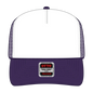 OTTO 39-165 5 Panel High Crown Mesh Back Trucker Cap - Pur/Wht/Pur - Pur/Wht/Pur / 6 1/2’’ - 7 5/8’’