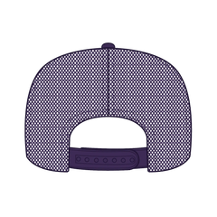 OTTO 39-165 5 Panel High Crown Mesh Back Trucker Cap - Pur/Wht/Pur - Pur/Wht/Pur / 6 1/2’’ - 7 5/8’’