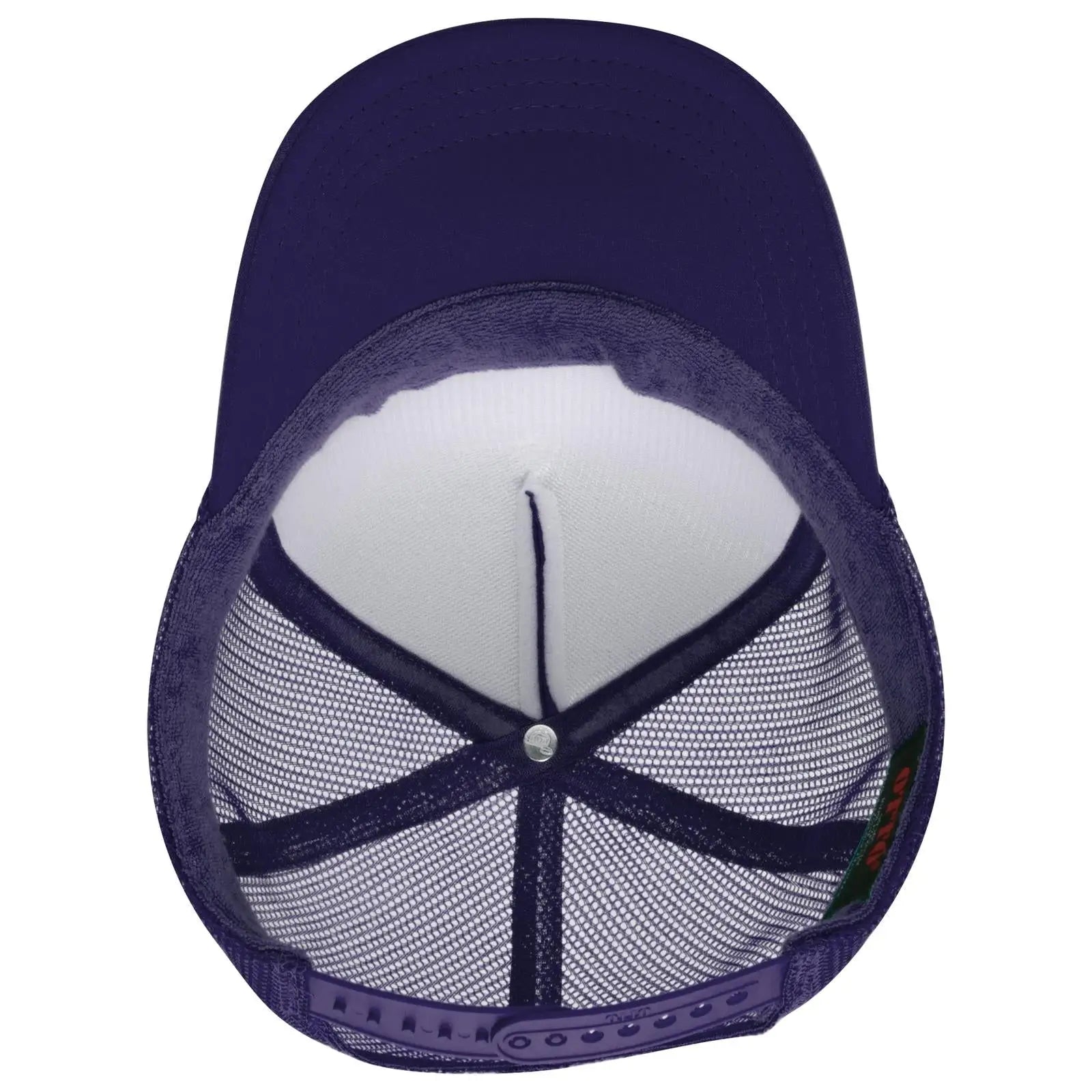 OTTO 39-165 5 Panel High Crown Mesh Back Trucker Cap - Purple