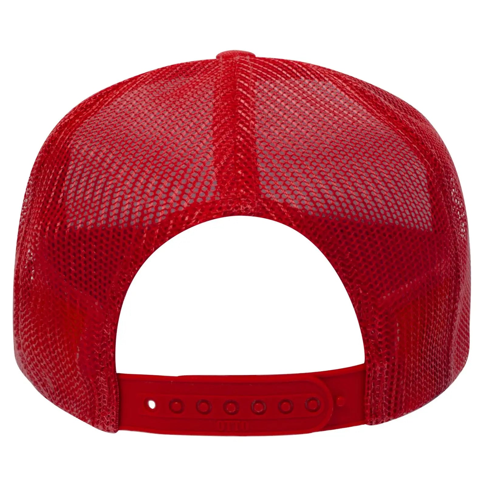 OTTO 39-165 5 Panel High Crown Mesh Back Trucker Cap - Red