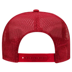 OTTO 39-165 5 Panel High Crown Mesh Back Trucker Cap - Red
