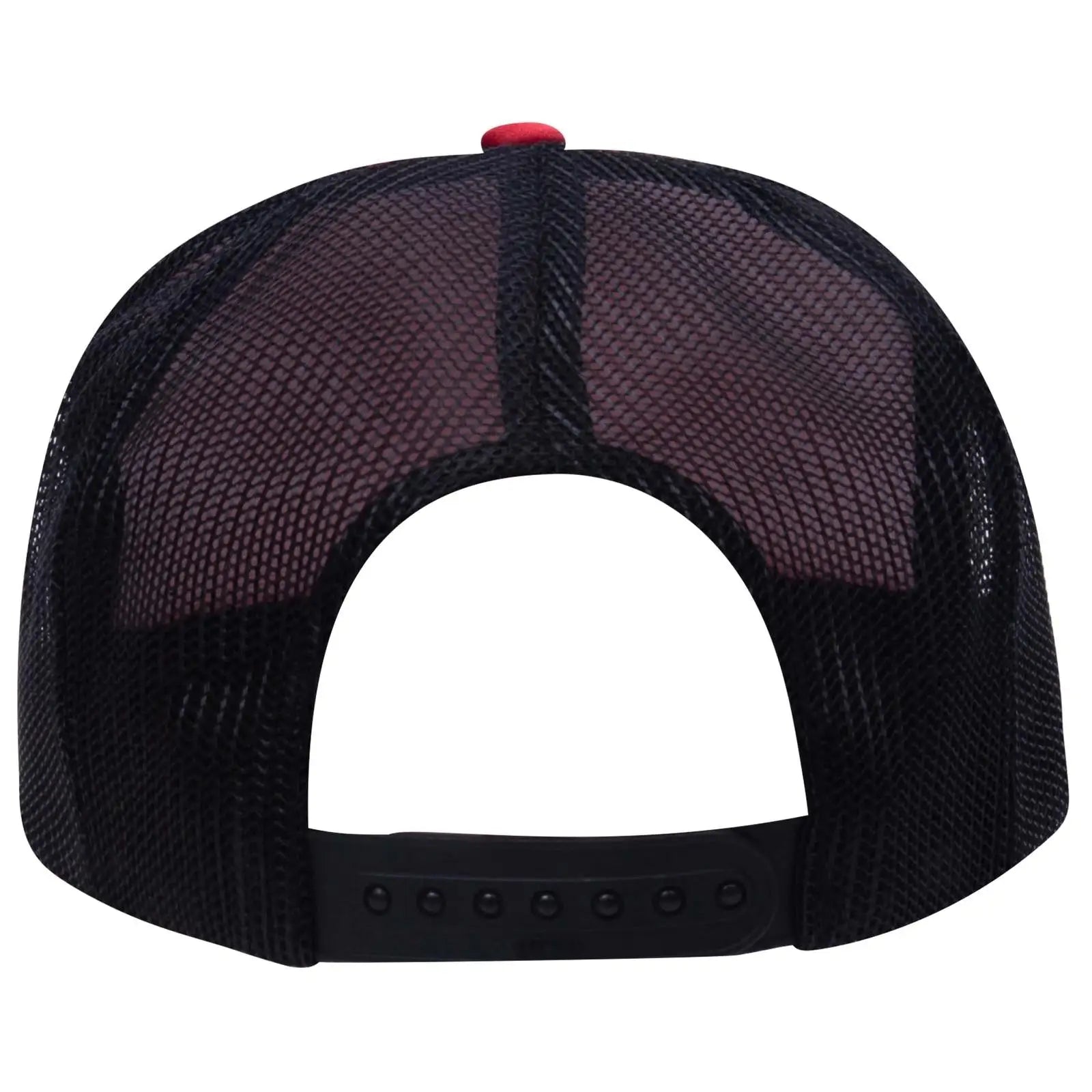 OTTO 39-165 5 Panel High Crown Mesh Back Trucker Cap - Red/Red/Blk - Red/Red/Blk / 6 1/2’’ - 7 5/8’’