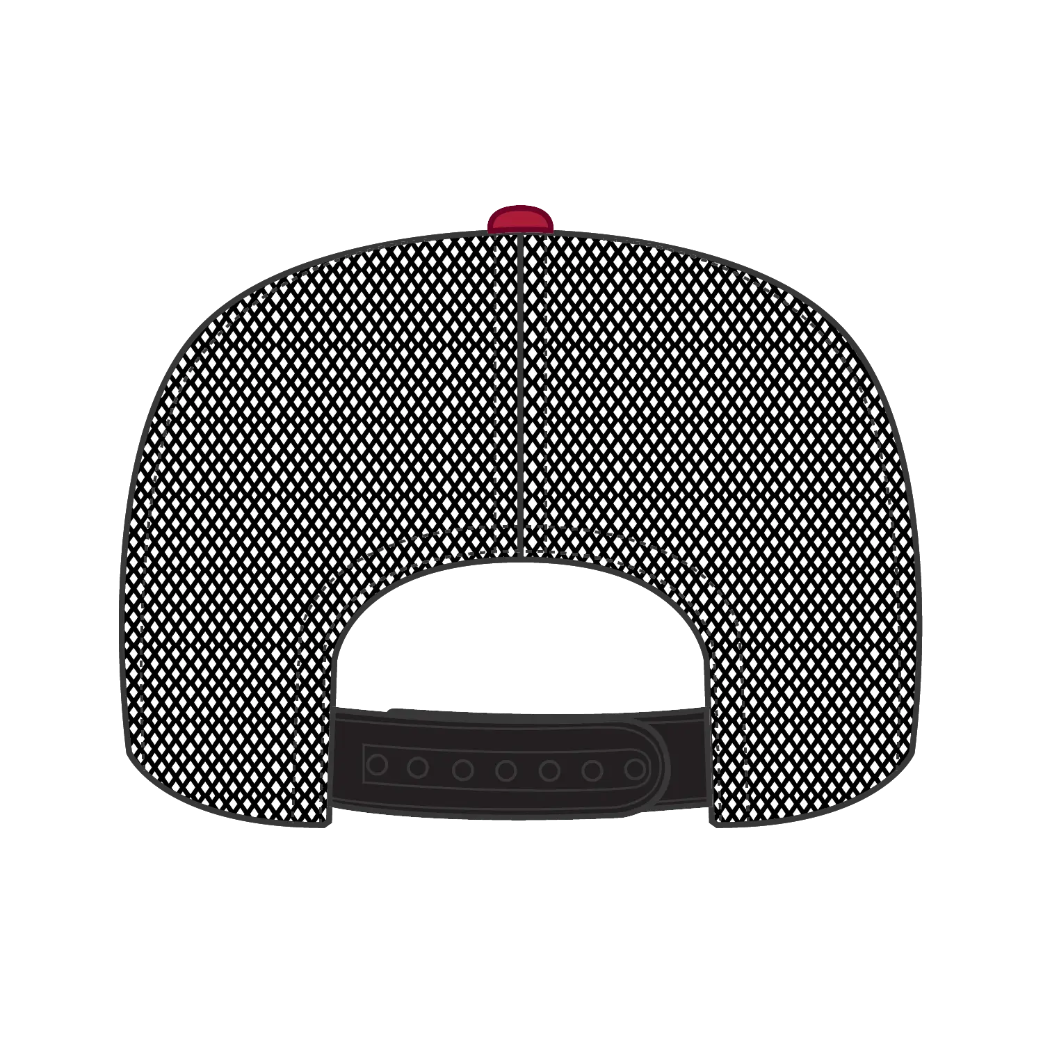 OTTO 39-165 5 Panel High Crown Mesh Back Trucker Cap - Red/Red/Blk - Red/Red/Blk / 6 1/2’’ - 7 5/8’’