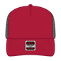 OTTO 39-165 5 Panel High Crown Mesh Back Trucker Cap - Red/Red/Blk - Red/Red/Blk / 6 1/2’’ - 7 5/8’’