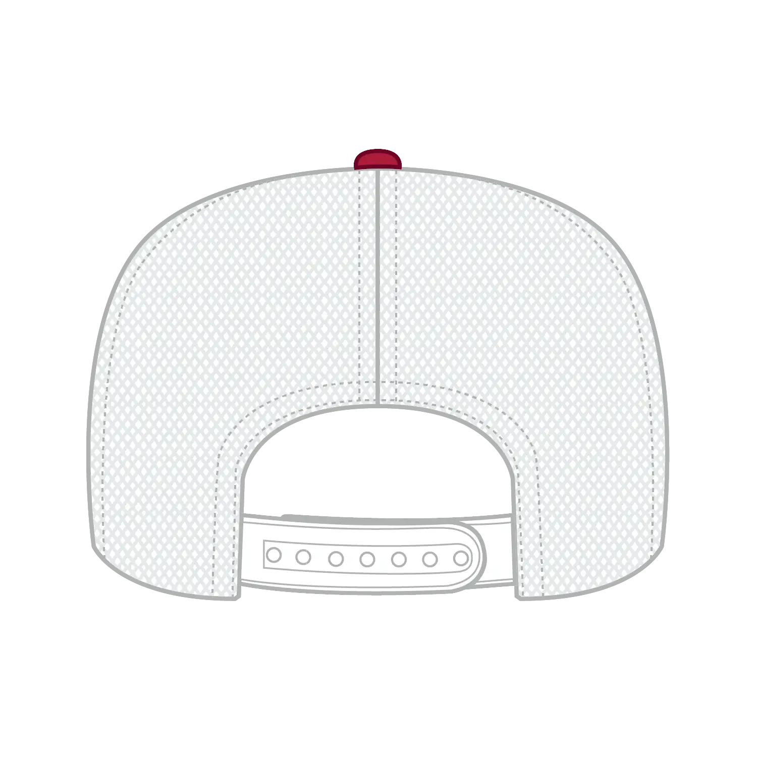 OTTO 39-165 5 Panel High Crown Mesh Back Trucker Cap - Red/Red/Wht - Red/Red/Wht / 6 1/2’’ - 7 5/8’’