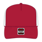 OTTO 39-165 5 Panel High Crown Mesh Back Trucker Cap - Red/Red/Wht - Red/Red/Wht / 6 1/2’’ - 7 5/8’’