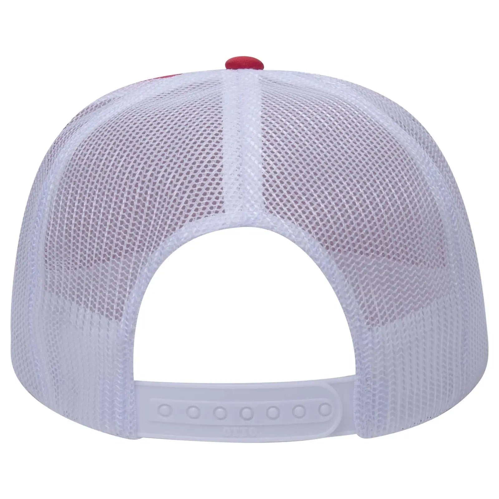 OTTO 39-165 5 Panel High Crown Mesh Back Trucker Cap - Red/Red/Wht - Red/Red/Wht / 6 1/2’’ - 7 5/8’’