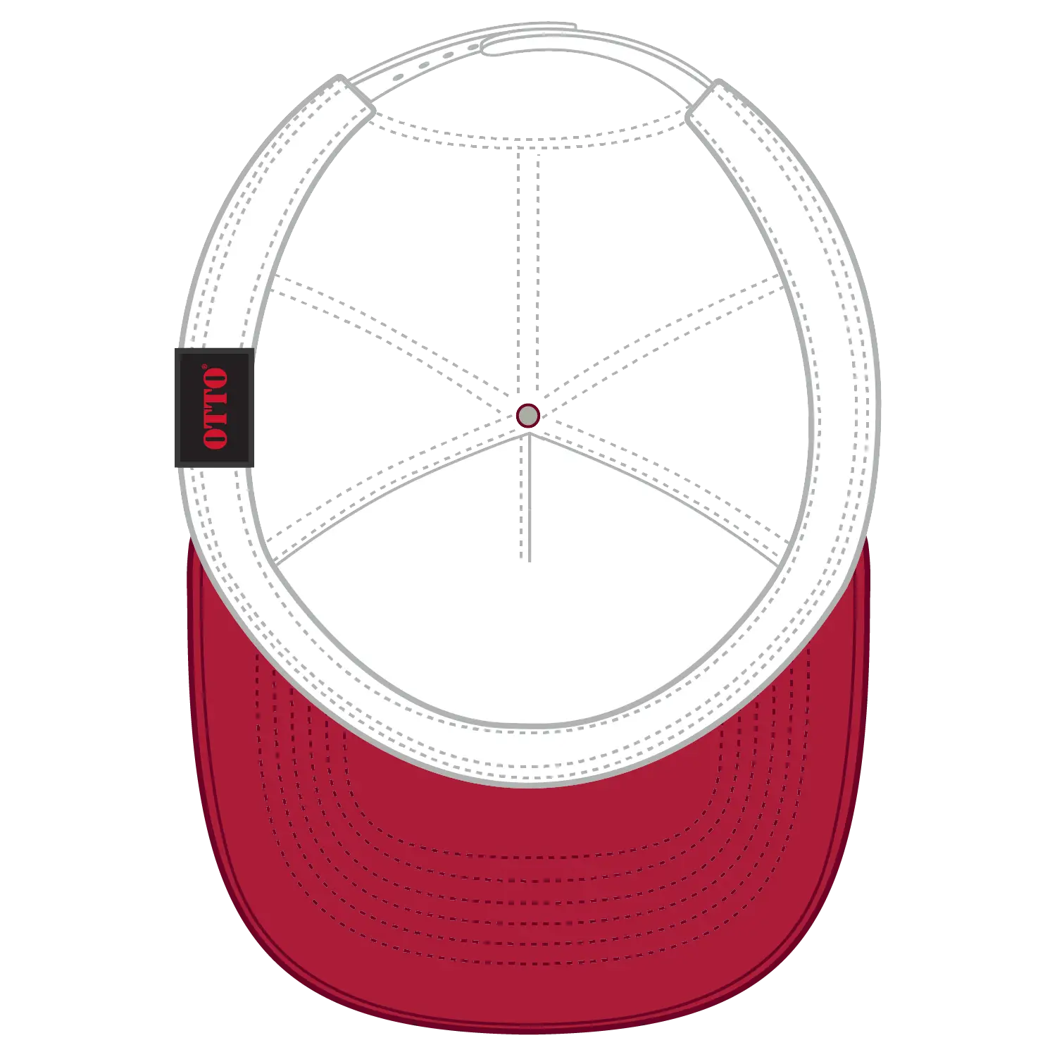 OTTO 39-165 5 Panel High Crown Mesh Back Trucker Cap - Red/Red/Wht - Red/Red/Wht / 6 1/2’’ - 7 5/8’’