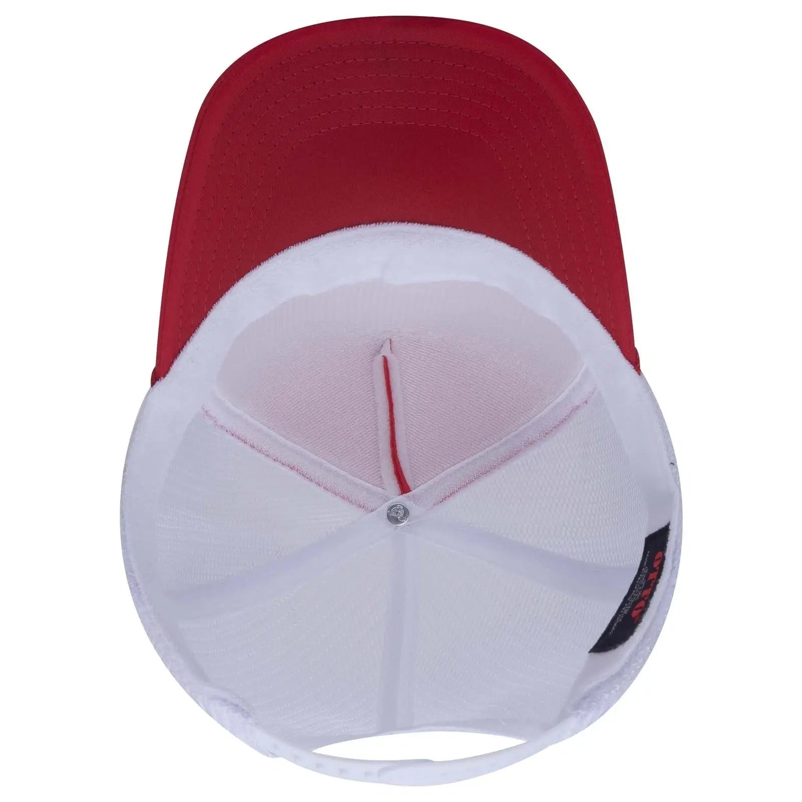 OTTO 39-165 5 Panel High Crown Mesh Back Trucker Cap - Red/Red/Wht - Red/Red/Wht / 6 1/2’’ - 7 5/8’’
