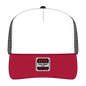 OTTO 39-165 5 Panel High Crown Mesh Back Trucker Cap - Red/Wht/Blk - Red/Wht/Blk / 6 1/2’’ - 7 5/8’’