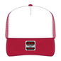 OTTO 39-165 5 Panel High Crown Mesh Back Trucker Cap - Red/Wht/Red - Red/Wht/Red / 6’’ - 7 1/8’’
