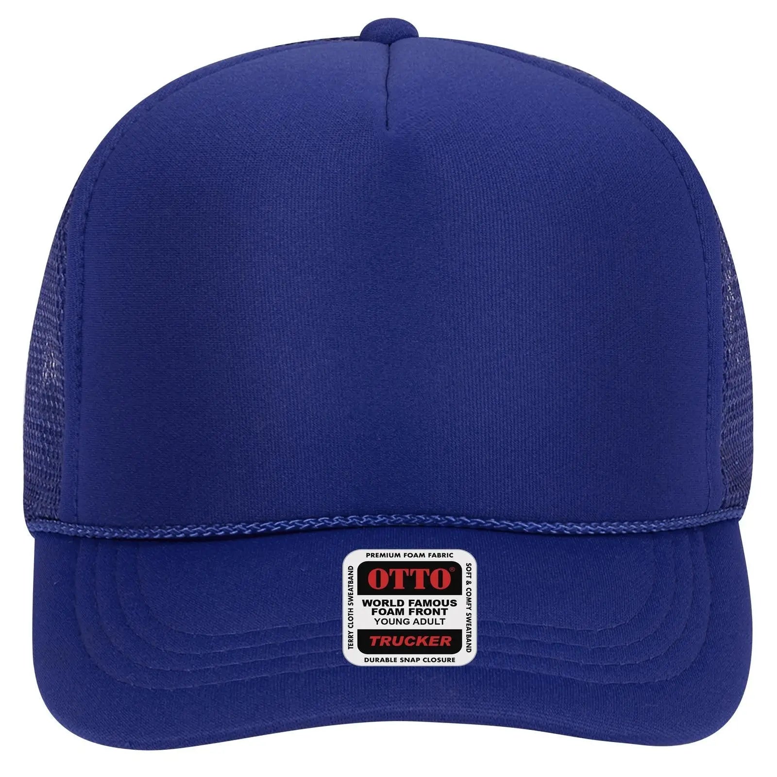 OTTO 39-165 5 Panel High Crown Mesh Back Trucker Cap - Royal