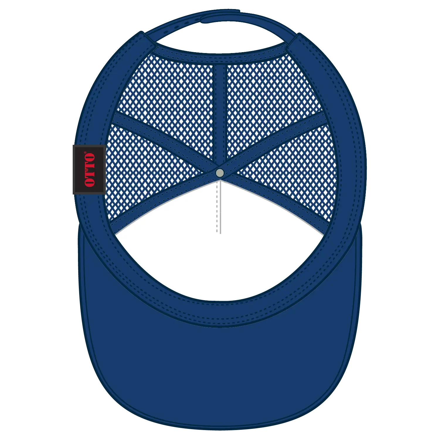 OTTO 39-165 5 Panel High Crown Mesh Back Trucker Cap - Royal