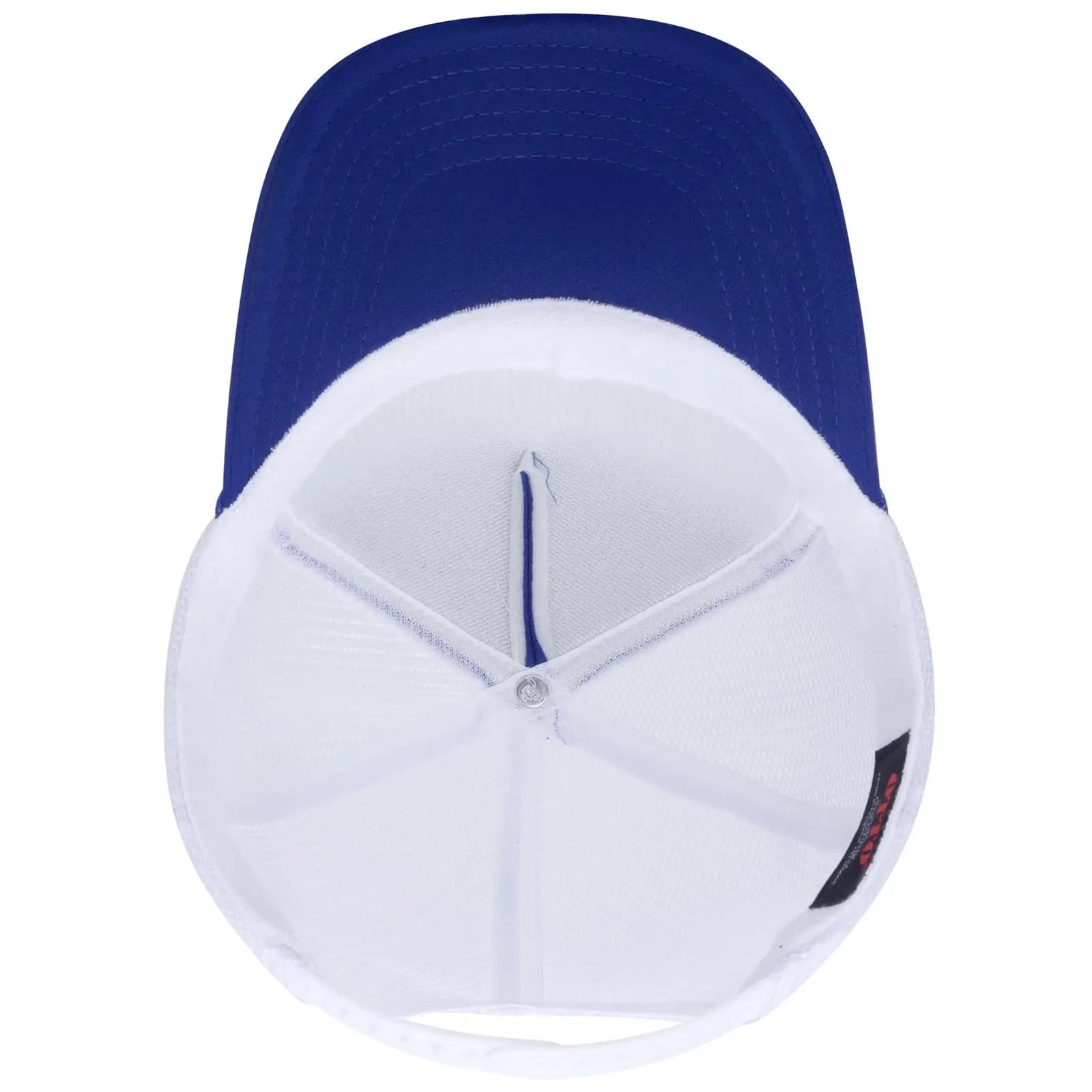 OTTO 39-165 5 Panel High Crown Mesh Back Trucker Cap - Ryl/Ryl/Wht - Ryl/Ryl/Wht / 6 1/2’’ - 7 5/8’’
