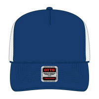 OTTO 39-165 5 Panel High Crown Mesh Back Trucker Cap - Ryl/Ryl/Wht - Ryl/Ryl/Wht / 6 1/2’’ - 7 5/8’’