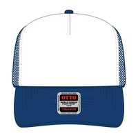 OTTO 39-165 5 Panel High Crown Mesh Back Trucker Cap - Ryl/Wht/Ryl - Ryl/Wht/Ryl / 6 1/2’’ - 7 5/8’’