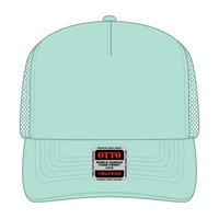 OTTO 39-165 5 Panel High Crown Mesh Back Trucker Cap - Seafoam Green - Seafoam Green / 6 1/2’’ - 7 5/8’’