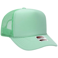 OTTO 39-165 5 Panel High Crown Mesh Back Trucker Cap - Seafoam Green - Seafoam Green / 6 1/2’’ - 7 5/8’’