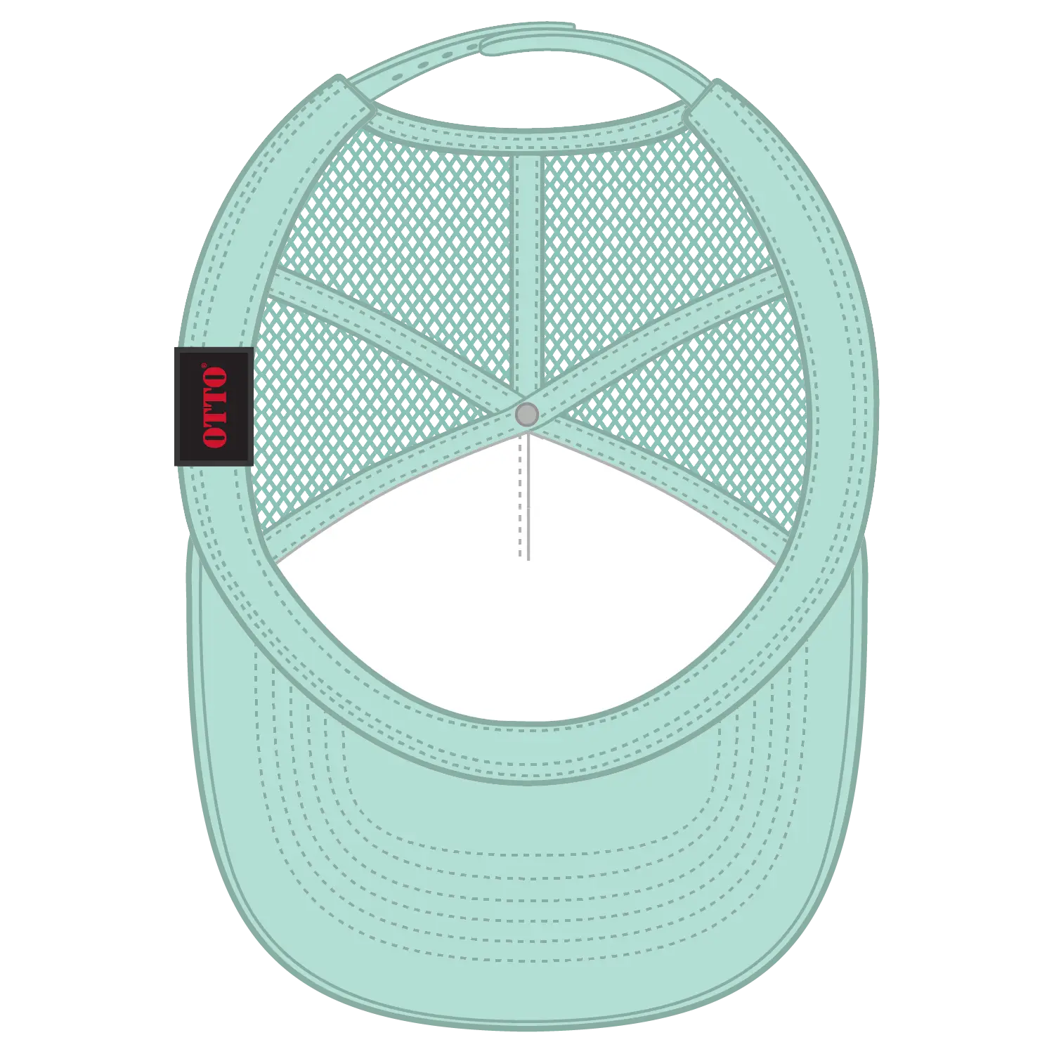 OTTO 39-165 5 Panel High Crown Mesh Back Trucker Cap - Seafoam Green - Seafoam Green / 6 1/2’’ - 7 5/8’’