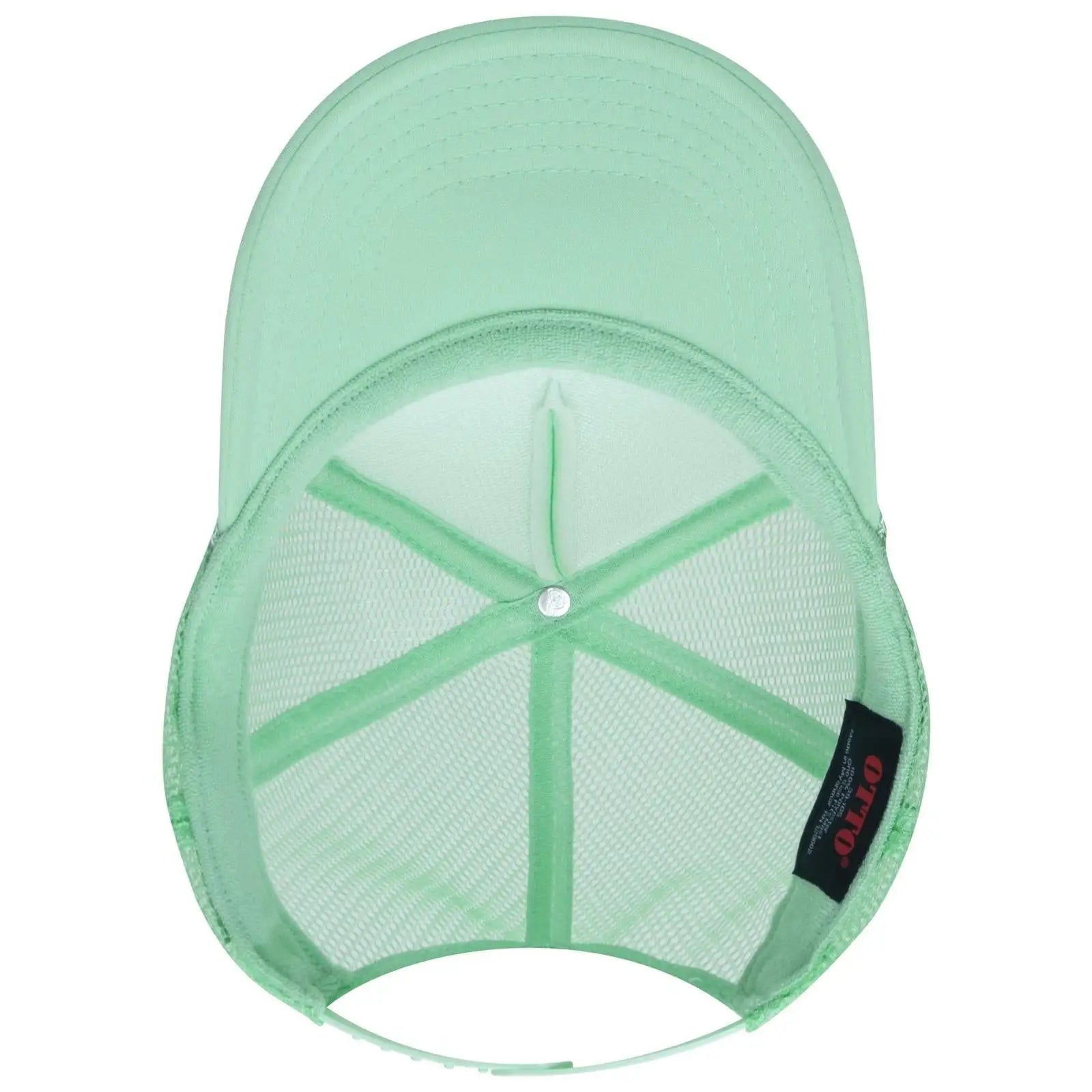OTTO 39-165 5 Panel High Crown Mesh Back Trucker Cap - Seafoam Green - Seafoam Green / 6 1/2’’ - 7 5/8’’
