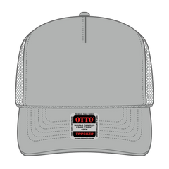 OTTO 39-165 5 Panel High Crown Mesh Back Trucker Cap - Silver Gray - Silver Gray / 6 1/2’’ - 7 5/8’’