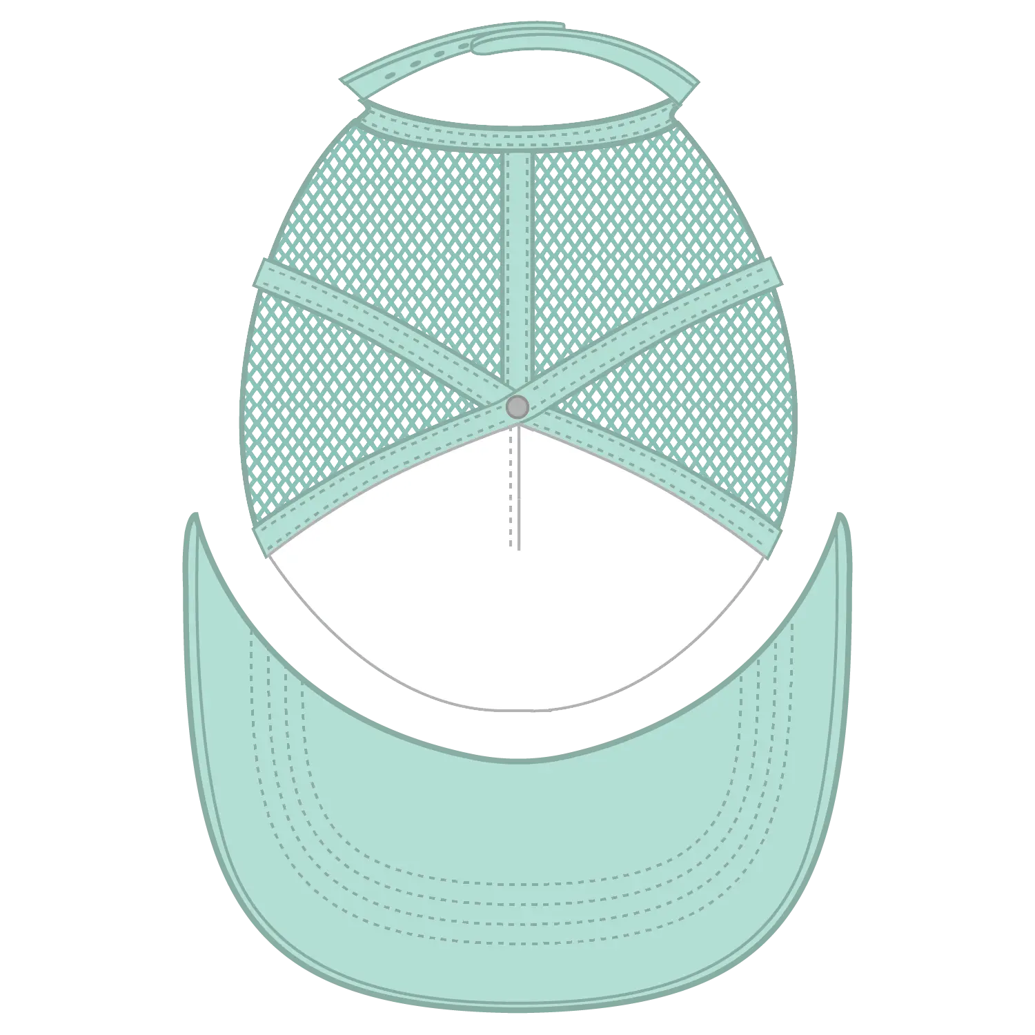 OTTO 39-165 5 Panel High Crown Mesh Back Trucker Cap - Sm Grn/Wht/Sm Grn