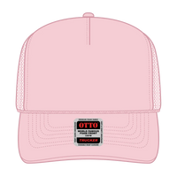 OTTO 39-165 5 Panel High Crown Mesh Back Trucker Cap - Soft Pink - Soft Pink / 6 1/2’’ - 7 5/8’’