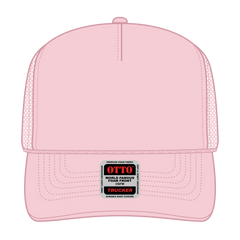 OTTO 39-165 5 Panel High Crown Mesh Back Trucker Cap - Soft Pink - Soft Pink / 6 1/2’’ - 7 5/8’’