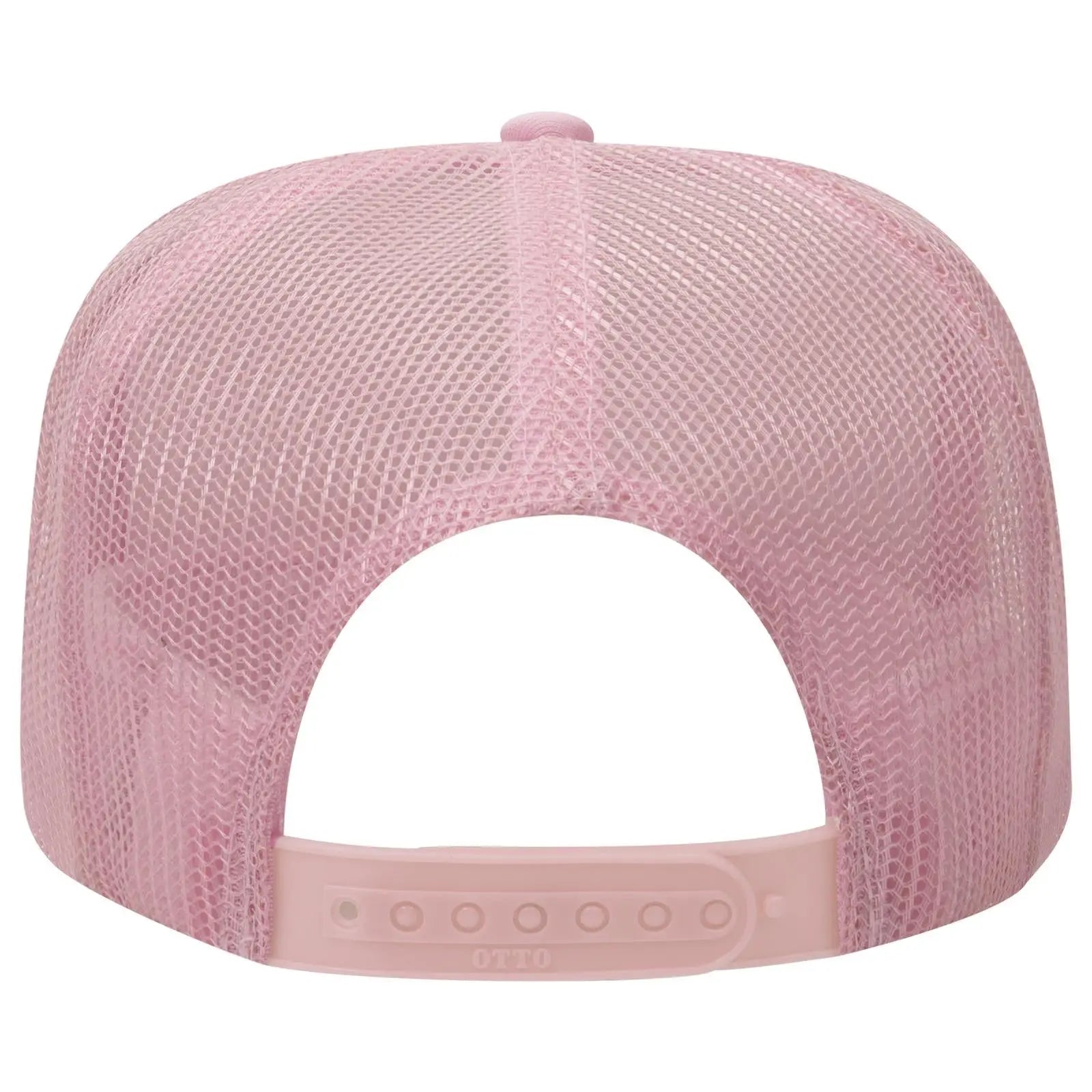 OTTO 39-165 5 Panel High Crown Mesh Back Trucker Cap - Soft Pink