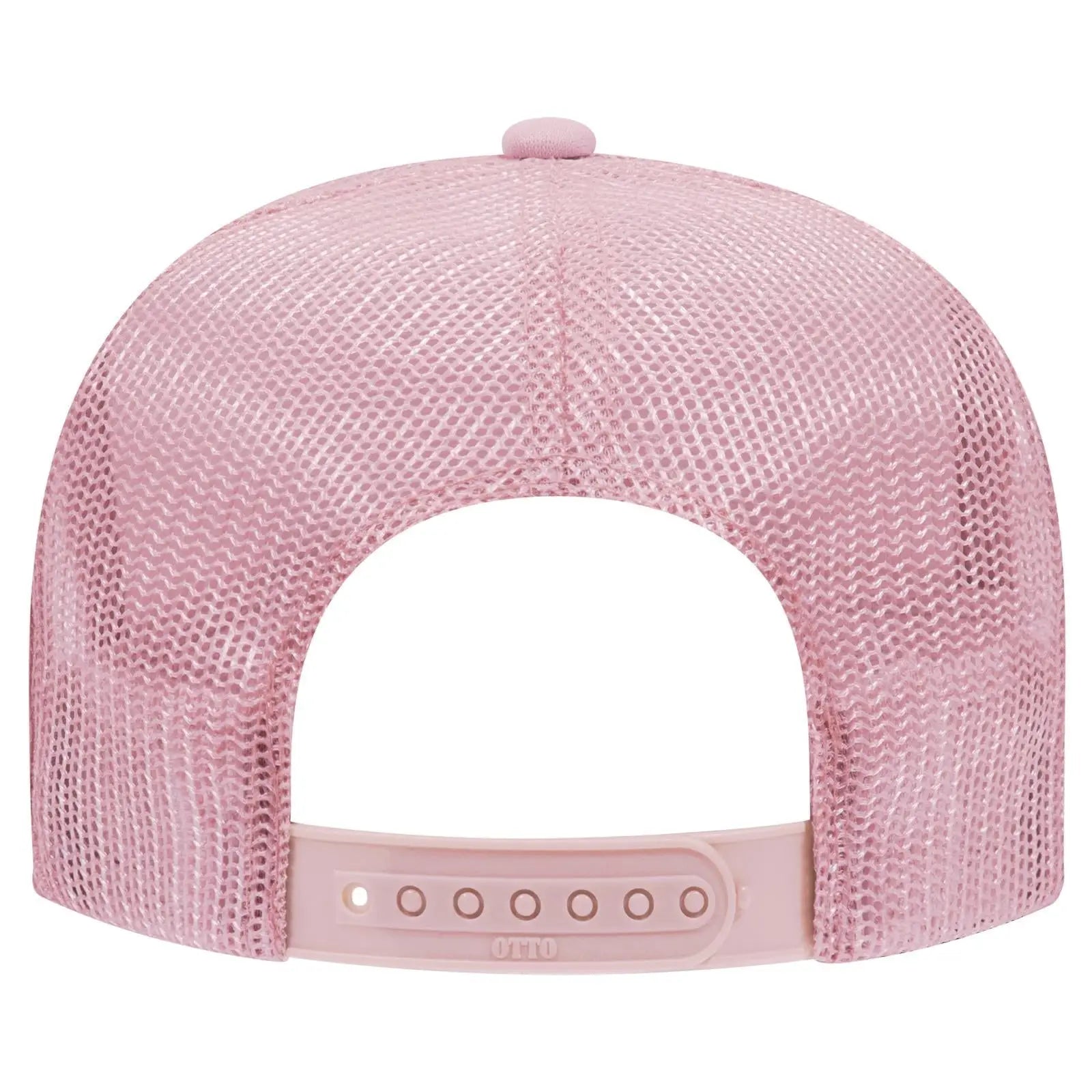 OTTO 39-165 5 Panel High Crown Mesh Back Trucker Cap - Soft Pink
