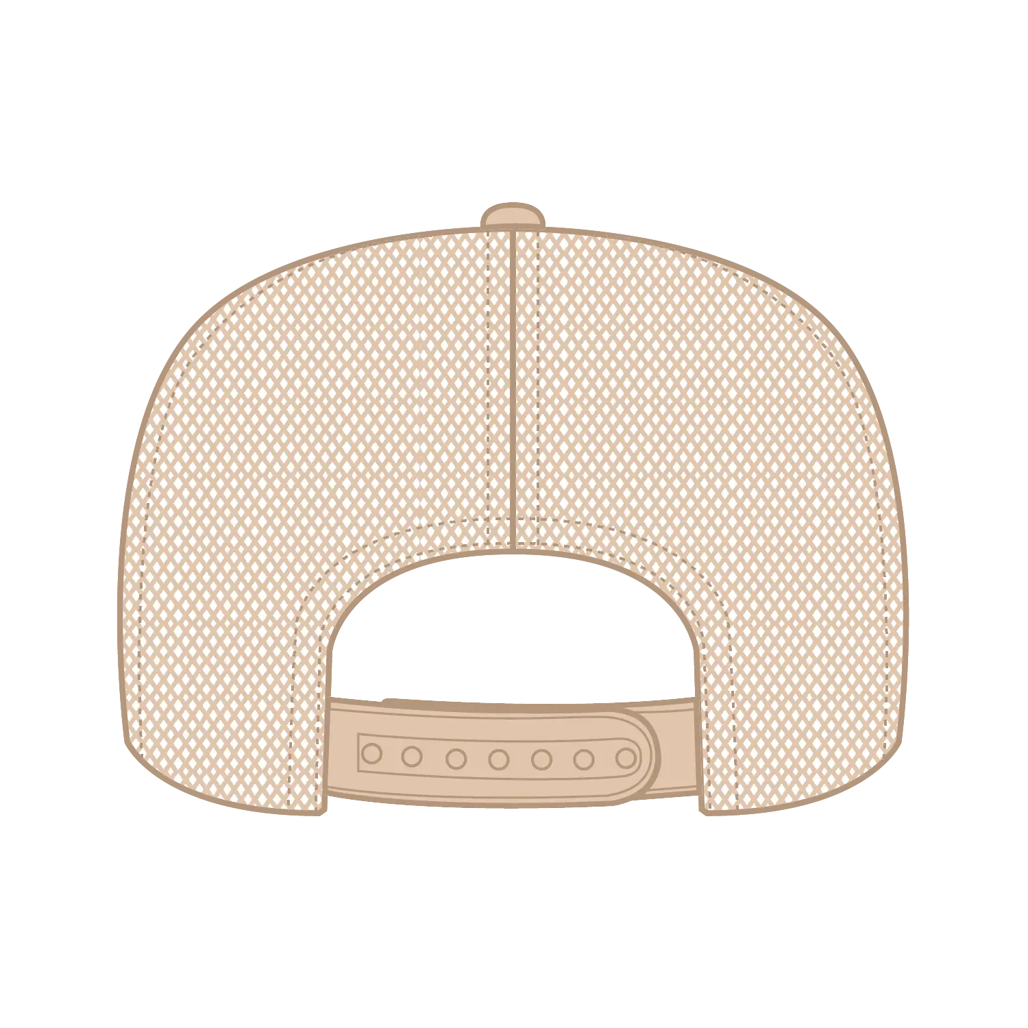 OTTO 39-165 5 Panel High Crown Mesh Back Trucker Cap - Tan - Tan / 6 1/2’’ - 7 5/8’’