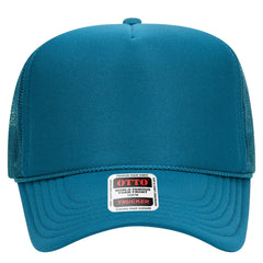 OTTO 39-165 5 Panel High Crown Mesh Back Trucker Cap - Turquoise