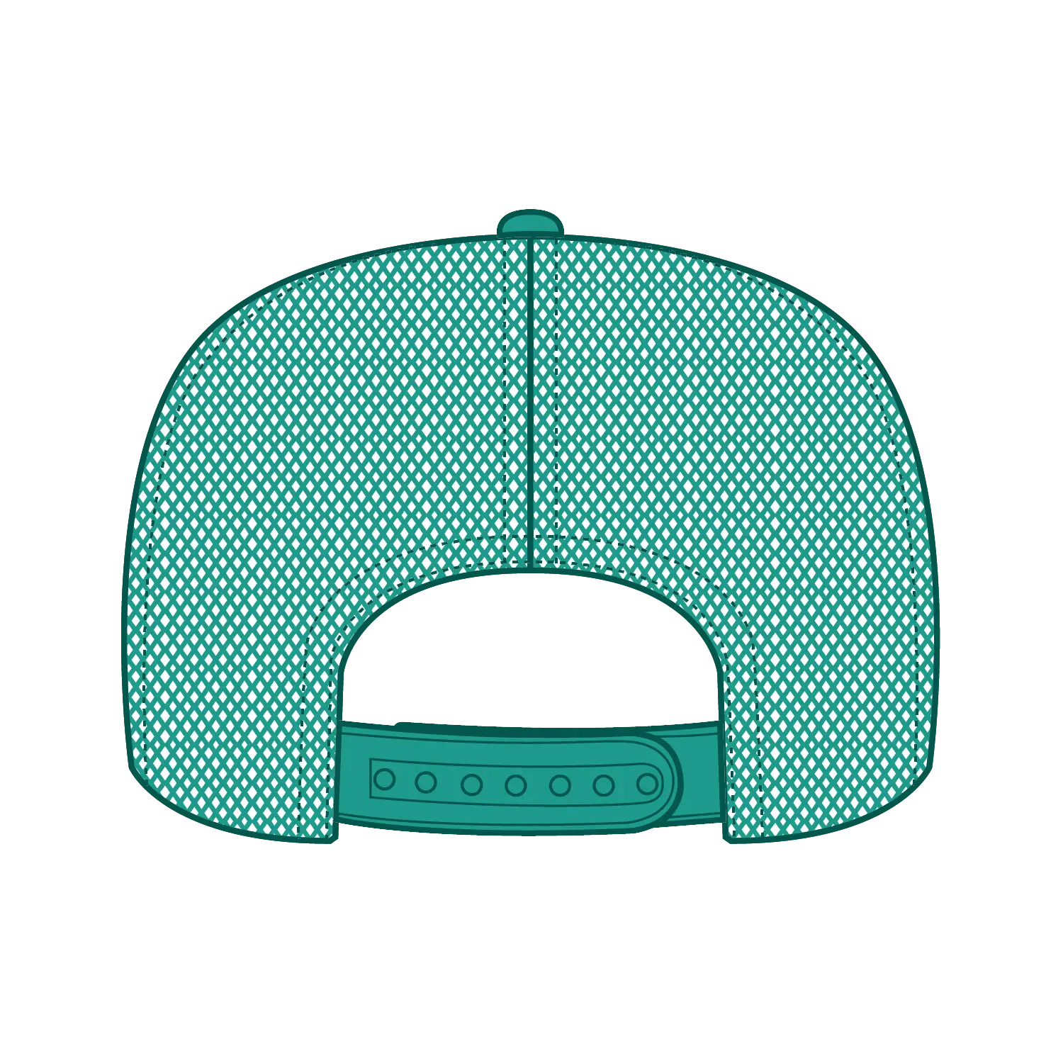 OTTO 39-165 5 Panel High Crown Mesh Back Trucker Cap - Turquoise