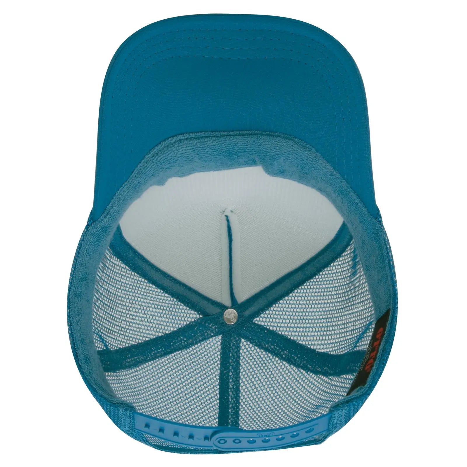 OTTO 39-165 5 Panel High Crown Mesh Back Trucker Cap - Turquoise