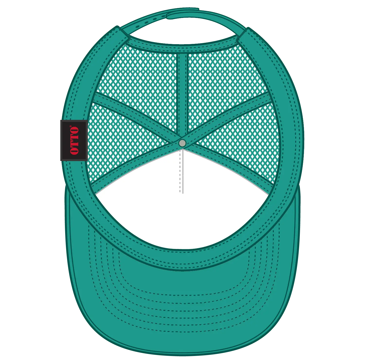 OTTO 39-165 5 Panel High Crown Mesh Back Trucker Cap - Turquoise