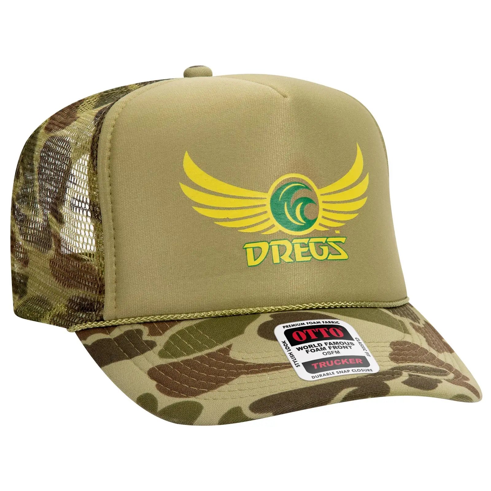 OTTO 39-165 5 Panel High Crown Mesh Back Trucker Cap - White