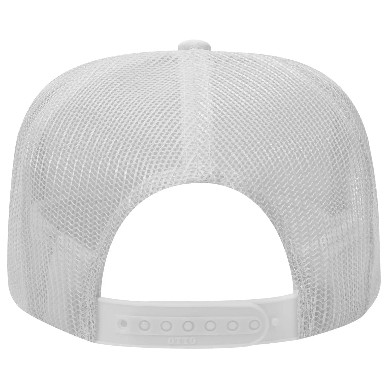 OTTO 39-165 5 Panel High Crown Mesh Back Trucker Cap - White