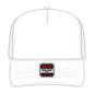 OTTO 39-165 5 Panel High Crown Mesh Back Trucker Cap - White - White / 6 1/2’’ - 7 5/8’’